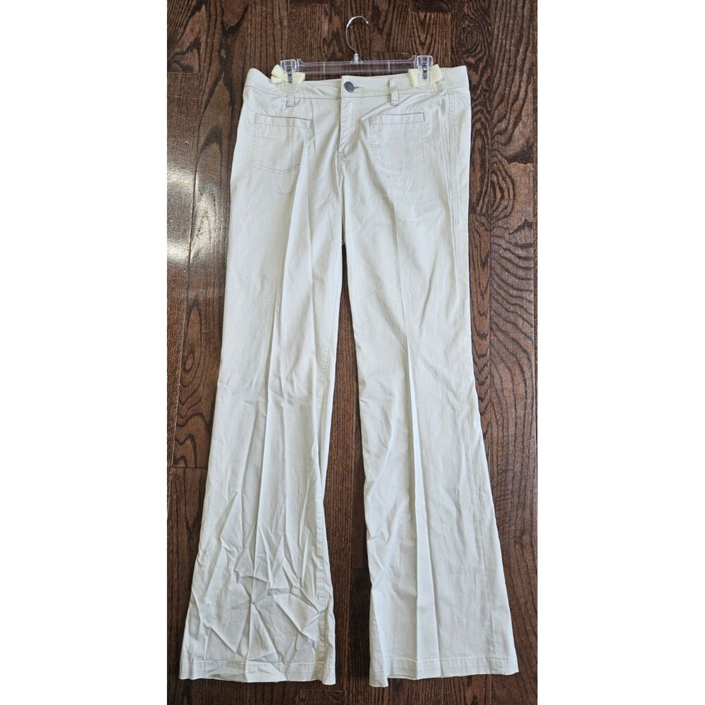 Cabi Pants 10 Wide Leg Minimalist Stretch Casual Classic Pockets Tan 801L